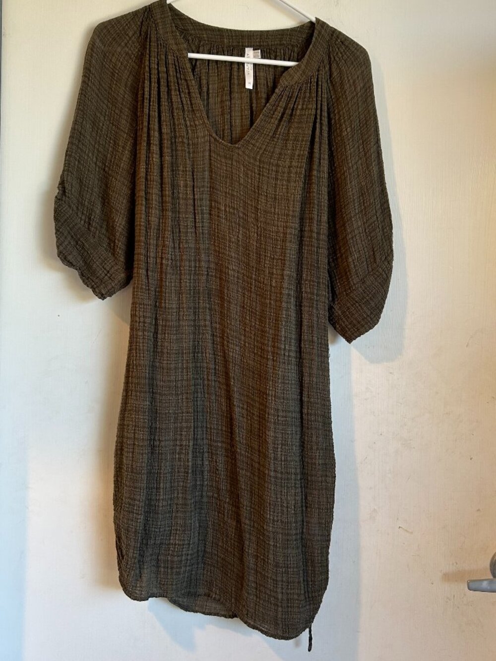 Sea Folly - Short Sleeve Brown Coverup Dress